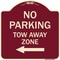 Signmission No Parking Tow Away Zone W/ Left Arrow Heavy-Gauge Aluminum Sign, 18" x 18", BU-1818-23610 A-DES-BU-1818-23610 - alternate 1